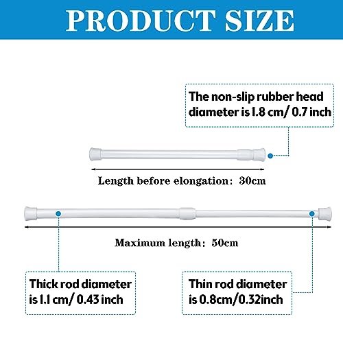 4 Pack Sliding Door Security Bar Window Security Bars Adjustable Sliding Glass Door Lock Safety Bars Window Lock Bar with Rubber Tips 11.8-19.7 Inch Tension Rods Security Stick for Door Bathroom - size: 11.8-19.7 Inches