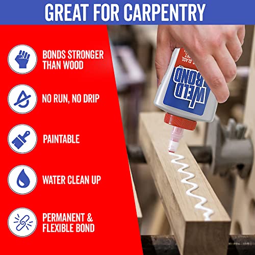Weldbond Glue - Bonds Most Anything! 3L /101 oz Non-Toxic Adhesive Glue For Wood Tile Glass Craft Foam Fabric Stone Cement & Concrete & Any Other Porous Surfaces. No Fume Non-Flammable PVA Glue Gallon - size: 101.4 fl. oz.