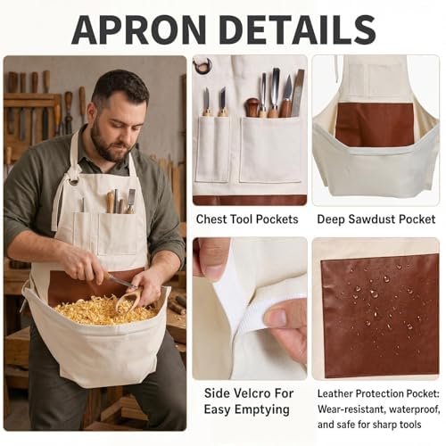 Woodworking Apron for Men - size: Large