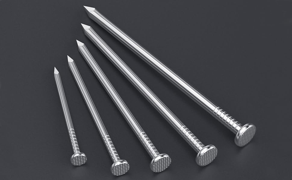 VGBUY 1300PCS Stainless Steel Hardware Nails, 3/4 Inch 17Gauge Flat Head Nails for Hanging Pictures,Picture Hanging Nails, Small Nails, Wall Nails, Wood Nails, Finishing Nails - color: Silver, size: 3/4 in