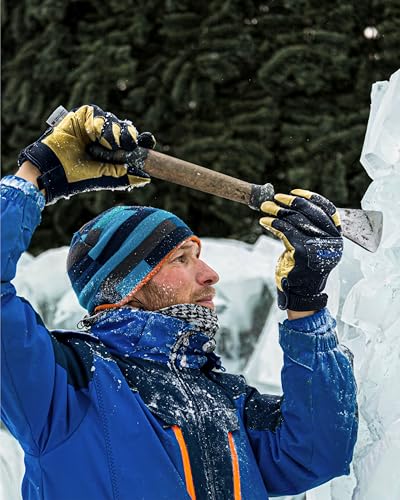 toolant Upgraded Waterproof Winter Work Glove with 3M Lining,Heavy Duty High Dexterity Leather Gloves,Touchscreen with Impact Protection - size: T15