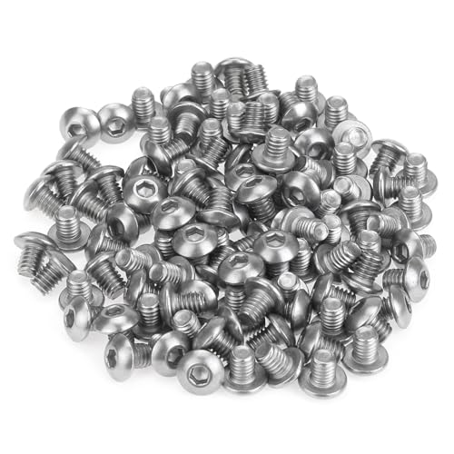 105 Pieces M4 x 5mm Button Head Socket Cap Screws, Thread Pitch 0.7mm, Sutemribor M4 Screws, 304 Stainless Steel, Fully Threaded, Silver - size: M4 x 5mm, style: Button Head