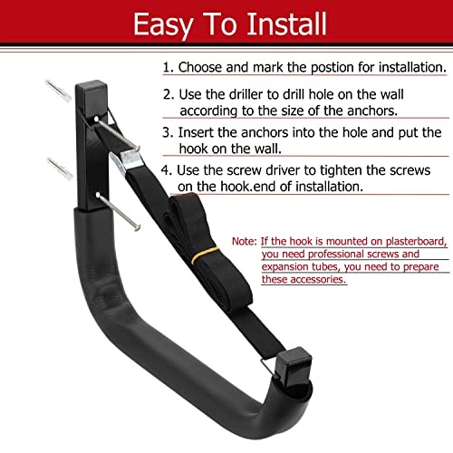 Kayak Storage Hooks, Wall Mount Garage Canoe Storage Hangers for Kayaks or Paddleboards, Heavy Duty Wall Rack - style: 150LBS Capacity