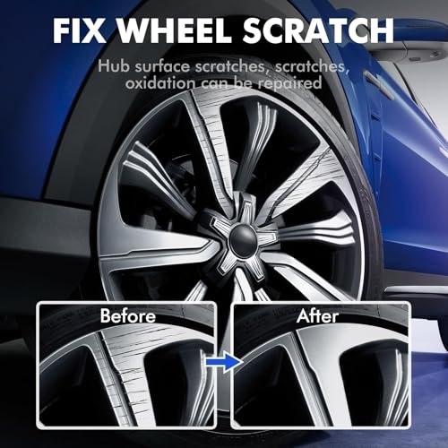 Titanium Gray Rim Touch Up Paint, Rim Repair Kit Curb Rash - color: Titanium Gray