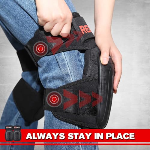 REXBETI Knee Pads for Men, Anti-slip Construction Gel Knee Pads for Work - color: Black