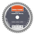 TWIN-TOWN 7-1/4-Inch 48 Teeth Dry Cut Steel and Ferrous Metal Cermet Saw Blade with 5/8-Inch Arbor - size: 7-1/4" 48T medium steel