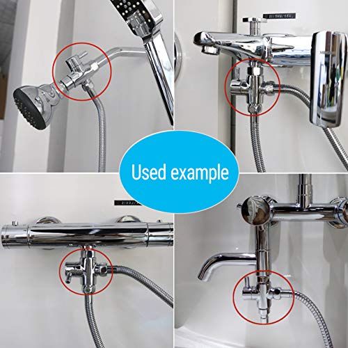 Brass Shower Arm Diverter Valve Polished G1/2 (Chrome) - color: Polished Chrome