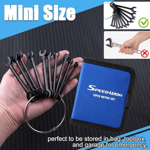 SPEEDWOX 10 Pockets Wrench Tool Storage Bag for Small Size Wrench - size: Metric Pouch