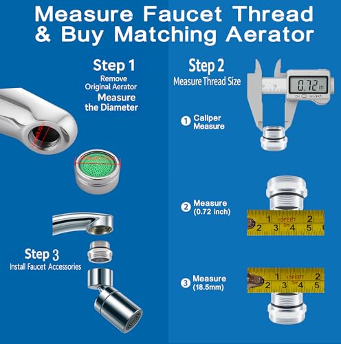 Faucet Aerator Adapter, M18.5 Male to 55/64" Male Adapter(M18.5-M22) - color: Silver, size: M18.5-M22