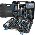 Sundpey 148 Pcs Portable Basic Hand Repair Home Tool Kit Set with Case Blue - color: Blue