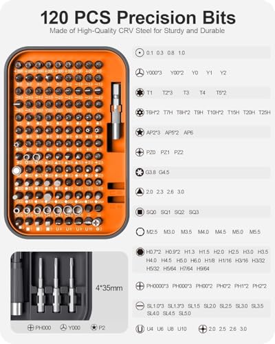 Precision Screwdriver Set, 130 in 1 Mini Screwdriver Set Tool - color: Orange, size: 130