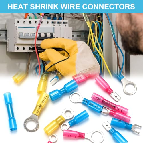 Tnisesm 120PCSHeat Shrink Connectors,Waterproof Crimp Terminals Auto&Marine - color: 120PCS