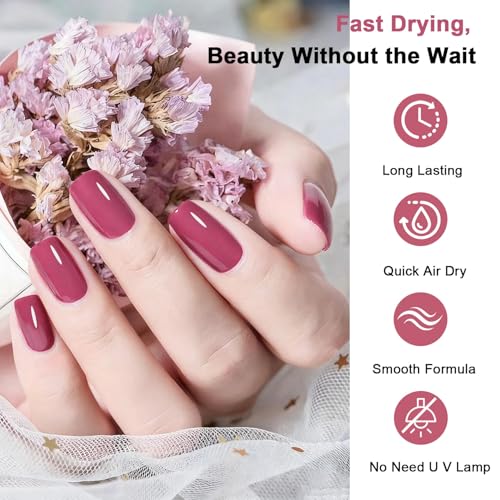 OpenLive 16.5ml Dark Pink Nail Polish Large Volume Quick Drying Nail Polish, Fast Drying and Long Lasting Color Nail Art DIY Home Manicure Gift for Women - color: Dark Pink