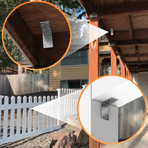 Yuleimy L Brackets for Wood, 3x3 Inch Galvanized Corner Braces, 15 PCS