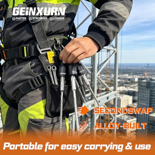 Geinxurn 5Pcs SDS Shank Bit Holder Keychain Set, Heavy Duty Quick Release Drill Bit Storage Organizer for Impact Driver Drill Bit for Lineman, Electricians, Construction Crews Outdoor Work - size: SDS005
