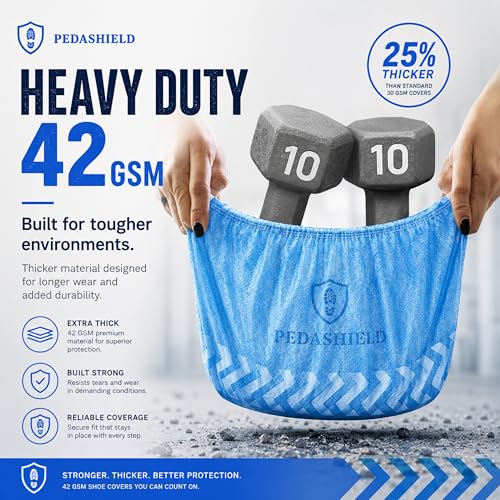 110 Pack Disposable Boot & Shoe Covers, Non-Slip Waterproof, Blue - color: Blue