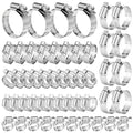 50-Piece 304 Stainless Steel Worm Gear Hose Clamp Assortment 1/4" to 1-1/2" (6–38mm) | Adjustable Pipe Clamps for Plumbing, Automotive, Marine & HVAC | DIY, Home & Garden Use