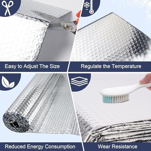 DGSL Double Reflective Bubble Foil Insulation Foam, 23.6IN X 25.3FT Window Insulation for Summer Heat Reflective Window Film for Window, Garage Door, RV, Roof - size: 23.6 in x 25.3 ft