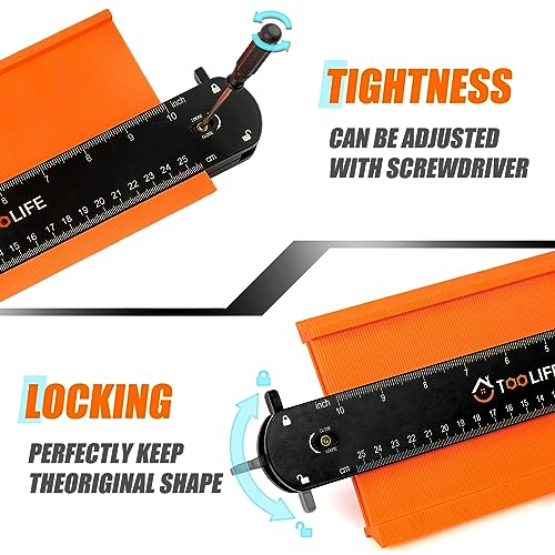 TOOLIFE 20 Inch Connectable Contour Gauge, Gifts for Men, Dad and Husband - style: 20 INCH-CONNECT