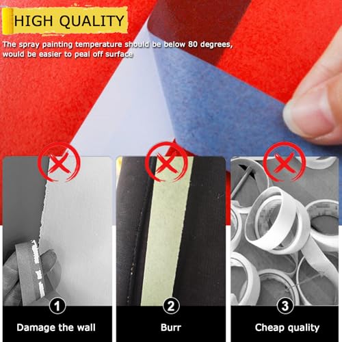 Masking Tape, Blue Tapes, Painters Tape, Artist Painter's Painting Paper Tape for Multi-Purpose Wall Paint, DIY Crafts, Scrapbook, Decoration, Labeling, Edge Finishing, 0.94INx60.1YDSx6 Rolls=360.6YDS - size: 6 Rolls, 0.94IN X 60.1YD