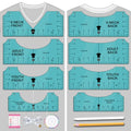 Vowlove T-Shirt Ruler for Front Back Design Alignment and Placement - color: 02 Cyan