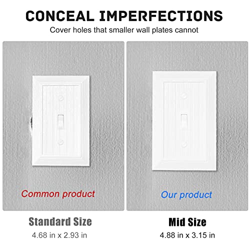 Modern Decorative Wall Plate Retro Wood Grain design Switch Cover Outlet Cover for Light Switch, Smart Switch, Dimmer, GFCI, USB Outlet (Single Toggle 4-Pack) - size: Single Toggle 4-Pack