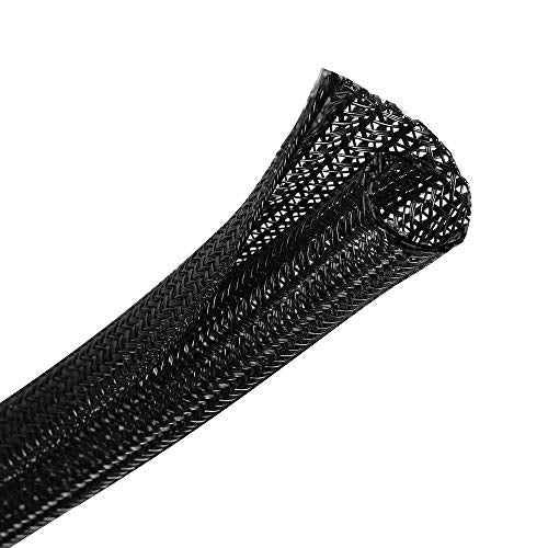 Cable Management Sleeve, Split Design, 25FT - 1/2 Inch, Black - color: Black, size: 1/2"-25ft