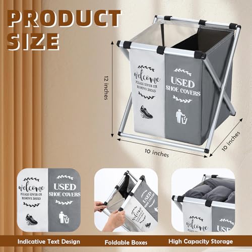 Wonderjune Foldable Disposable Shoe Cover Box Dispenser, Gray, Beige - color: Gray, Beige