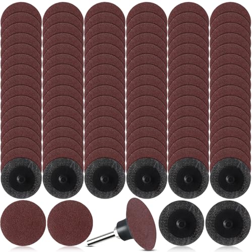 Newwiee 150 Pieces 2 Inch Sanding Discs 150 Grit Discs Die Grinder Sanding Disc for Surface Prep Strip Grind Polish Finish Burr Rust Paint Removal Red - style: 150 Grit