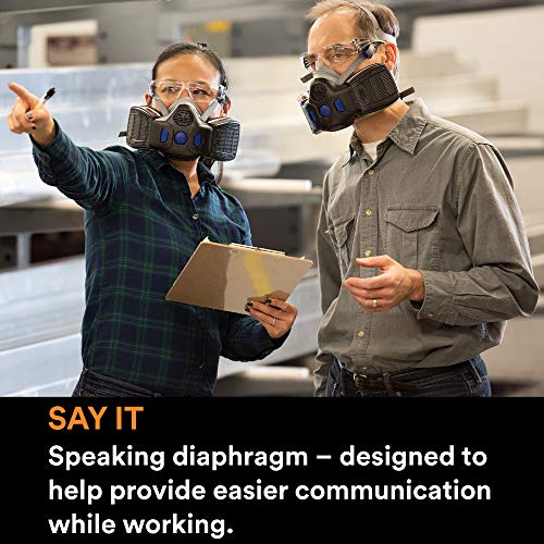 3M Reusable Respirator HF-802SD, Secure Click Half Face Respirator, Medium - style: Medium