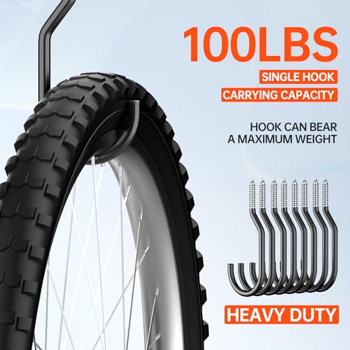 GURADESIGN 8-Pack Heavy Duty Bike Hook, Loading Capacity 100 LBS, 6 inch, Bike Hooks for Garage Wall and Garage Ceiling - style: 8-Piece
