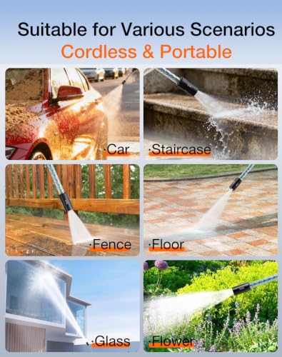 Ikewzbk Cordless Pressure Washer Battery Powered, 1800 MAX PSI