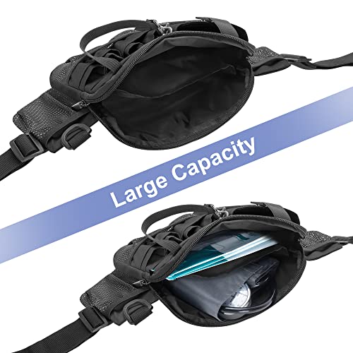 Damero Nurse Fanny Pack with Multi-Compartment and Tape Holder, Black - color: Black