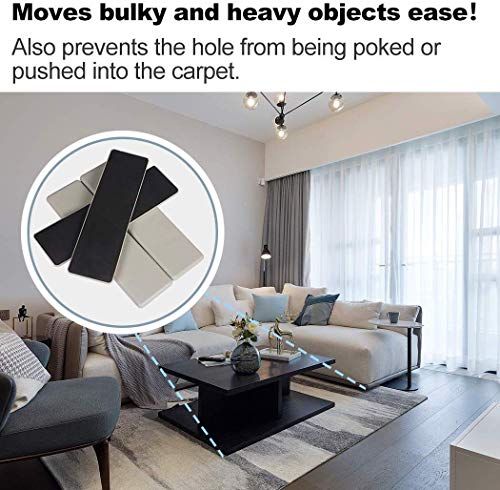Ezprotekt Furniture Movers Sliders for Carpet 4Pcs Rectangle Carpet Sliders - color: Beige, size: 9" x 2.5"