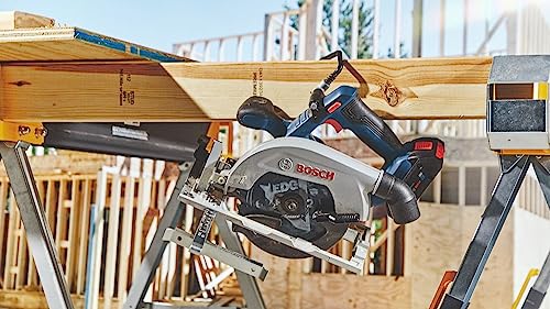 BOSCH GKS18V-22LB25 18V Brushless Blade-Left 6-1/2 In. Circular Saw Kit with (2) CORE18V 4 Ah Advanced Power Batteries - style: Blade-Left w/ Battery Kit
