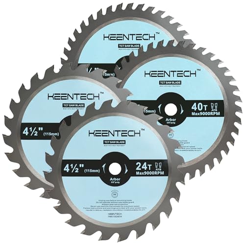 KEENTECH 4-1/2" Circular Saw Blade 24T+40T, 4-Pack, Fast Cut & Fine Finish - size: 24T/40T