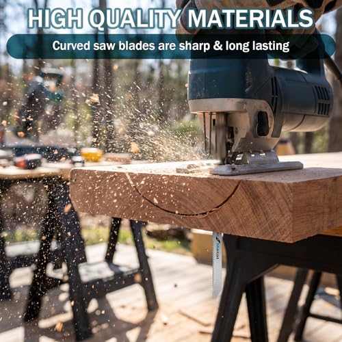 10-Piece T118A T-Shank Jigsaw Blades, High Carbon Steel Jig Saw Blade Set for Thin Metal, Sheet Metal and Aluminum Cutting, Compatible with Most Major Jigsaws