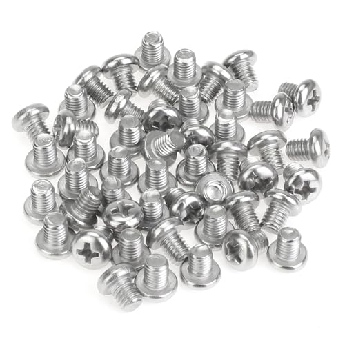 55 Pieces M5 x 6mm Machine Screws, Thread Pitch 0.8mm, Sutemribor M5 Phillips Pan Head Machine Screws, 304 Stainless Steel, Fully Threaded, Silver - size: M5 x 6mm, style: Phillips Pan Head