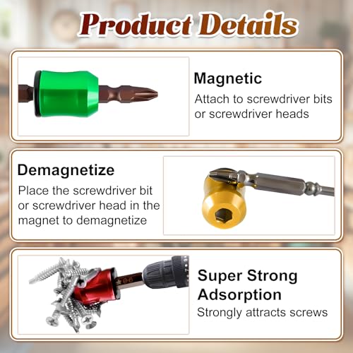 3Pcs Strong Magnetic Screw Ring, 2026 Screwdriver Head Magnetic Ring, Removable Magne-tic Screwdriver Drill Bit Holder for Hex Screwdrivers and Power Bits