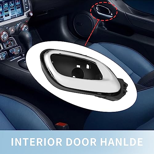 2Pcs Interior Door Handle for Chevrolet Chevy Camaro 2010 2011 2012 2013 2014 2015,for Front Door Left & Right Side Replaces 20955311 20955302, Chrome