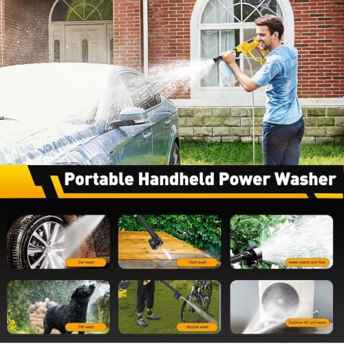 1100PSI Cordless Car Washer,Portable Battery Powered Cleaning Tool