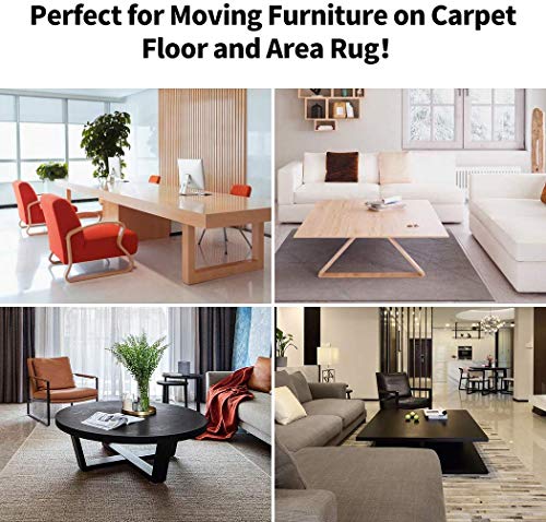 Ezprotekt Furniture Movers Sliders for Carpet 4Pcs Rectangle Carpet Sliders - color: Beige, size: 9" x 2.5"