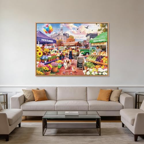 Farmers Market Puzzles for Adults 1000 Pieces - color: Farmers Market