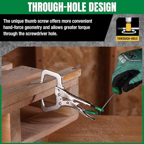 SK 6" C-Clamp Locking Pliers with Regular Jaws, Vice Grips - size: 6"