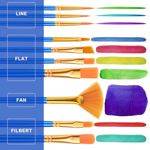 ESRICH 240PCS Paint Brushes, Paint Brush for Acrylic Painting - size: 240p