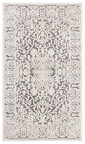 SAFAVIEH Reflection Accent Rug 2'3"x3', Dark Grey & Cream RFT670B - color: Dark Grey/Cream, size: 2'3" x 3' (Rectangular)