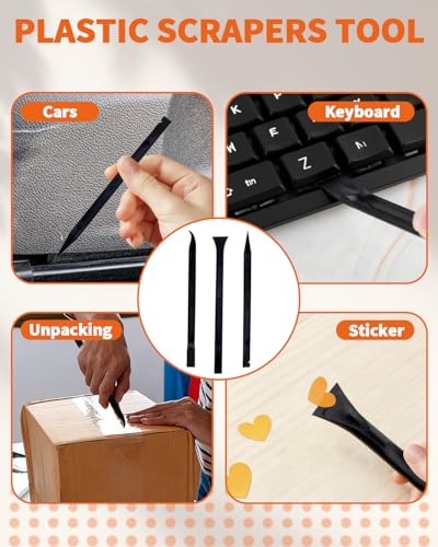 18 PCS Plastic Putty Knife, Includes 12 Plastic Putty Filler Knife and 6 Scrapers Tool, Flexible Putty-Scraper for Spackling, Repairing Drywall, Removing Wallpaper, Applying Mud or Plaster