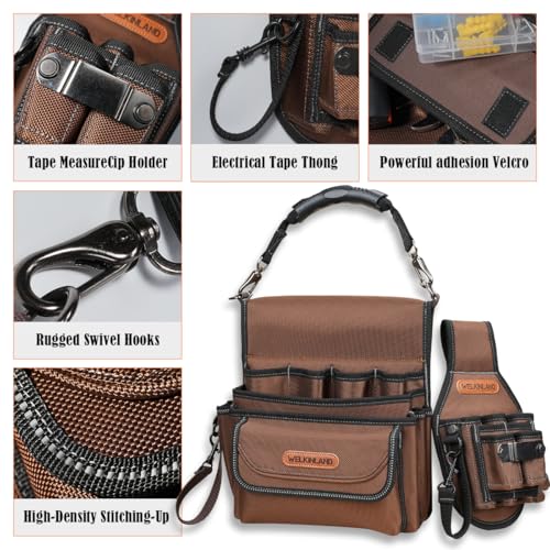 WELKINLAND 7-Pocket & 10-Pocket Tool Belt Pouches Set, Handy Tool Pouch