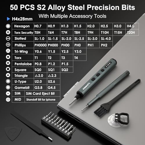 STREBITO Mini Electric Screwdriver, 67 in 1 Electric Screwdriver Kit - color: Upgraded Black