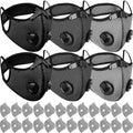 Threlaco 6 Pcs Dust Mask Reusable Respirator Mask - color: Black, Light Gray, Dark Gray